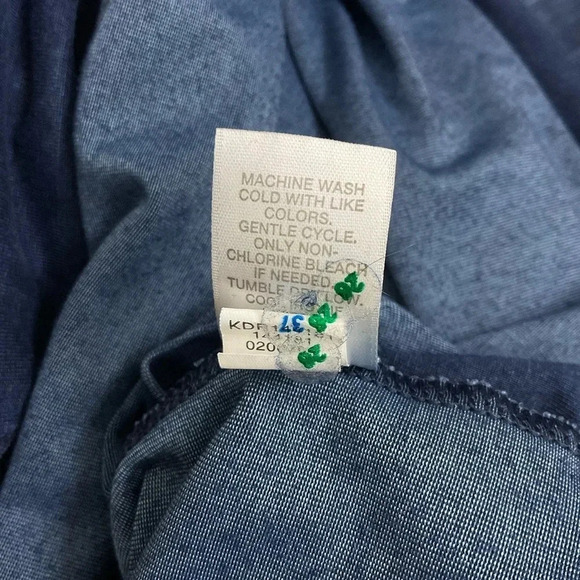 Purejill Indigo Hooded Shirt Dress Long Sleeve Pockets Size Small - Picture 5 of 7